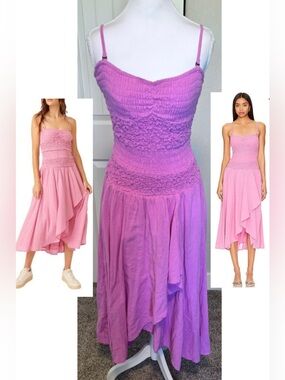 Free People Sparkling Moment Midi Dress in Sugar Magnolia Sz Medium